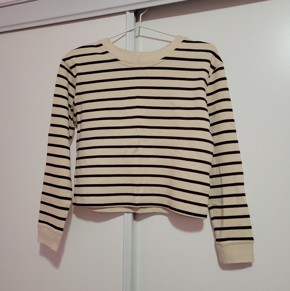 ZARA beige sweater with burgundy stripes - Picture 1 of 4